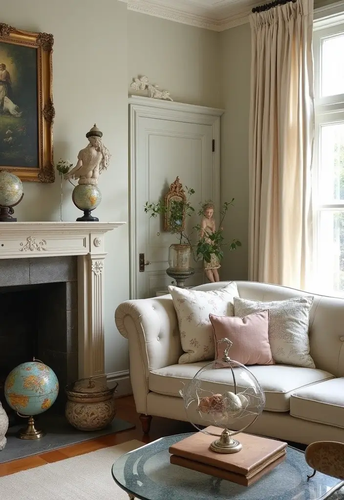 30 French Living Room Decor Ideas for Chic Style - 21. Unique Decorative Accents 1