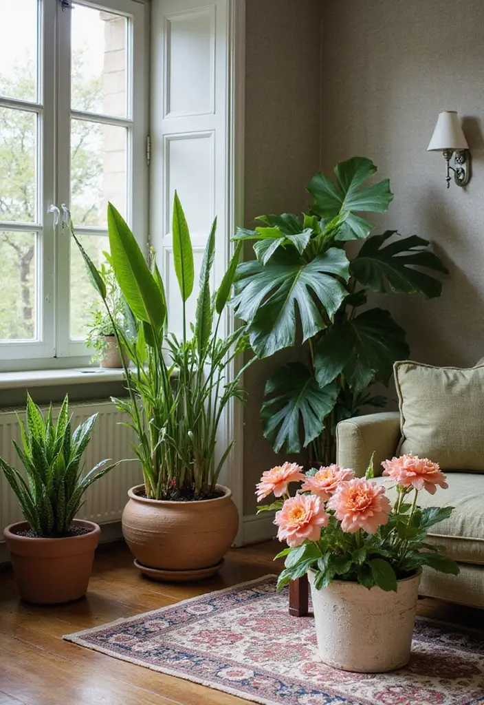30 French Living Room Decor Ideas for Chic Style - 6. Botanical Elements 1