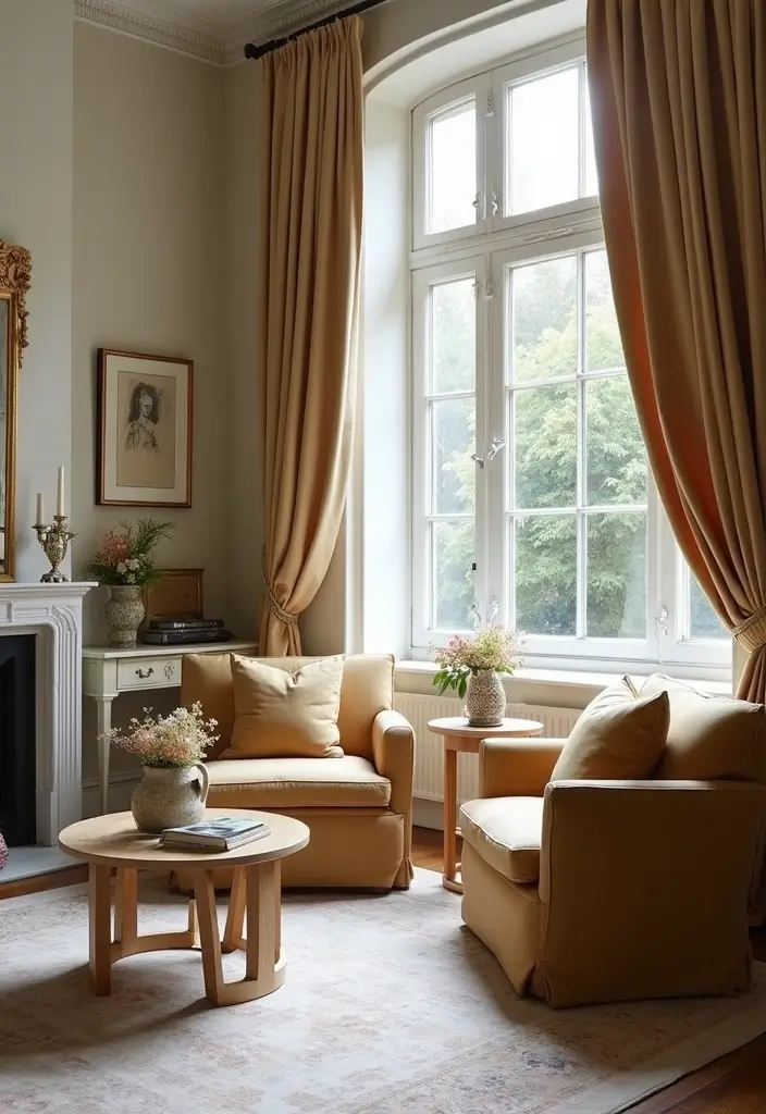 30 Glam Living Room Decor Ideas for Sparkle - 27. Chic Side Chairs 1