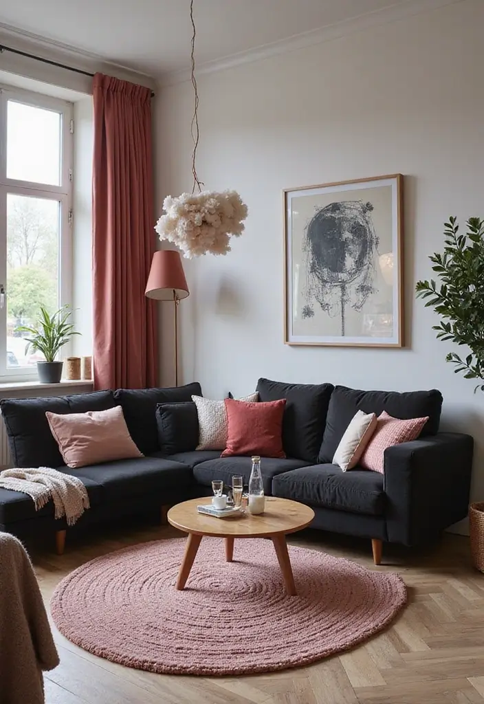 30 Glamorous Black and Pink Living Room Decor Ideas - 30. Incorporate Your Personal Taste 1