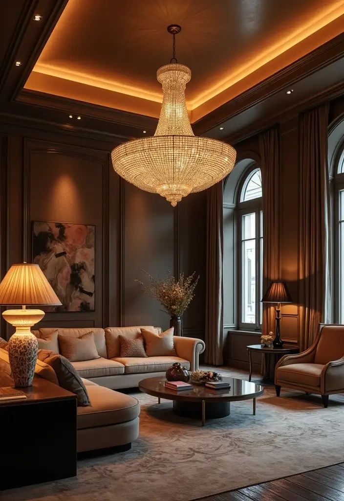 30 Glamorous Black and Pink Living Room Decor Ideas - 5. Glamorous Lighting Fixtures 1