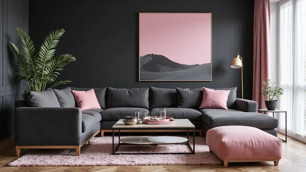30 Glamorous Black and Pink Living Room Decor Ideas