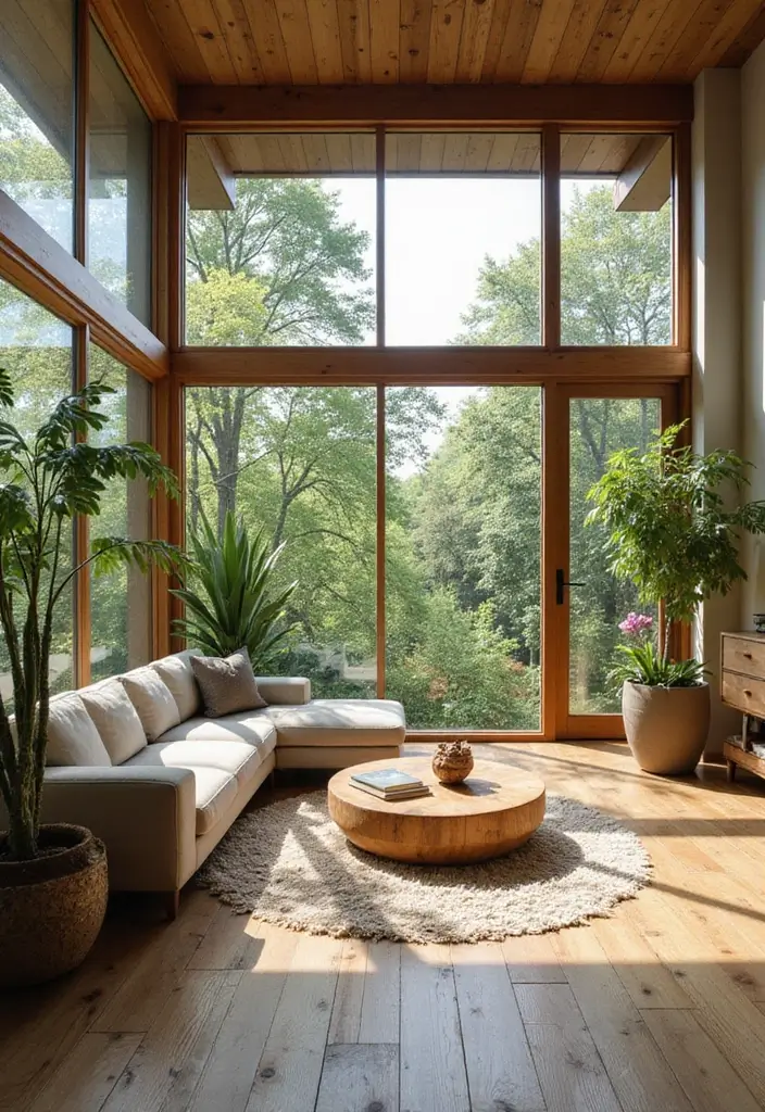 30 Green Living Room Decor Ideas for a Fresh Look - 15. Biophilic Design Elements 1