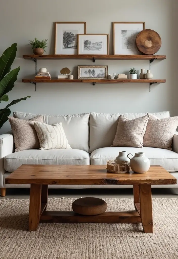 30 Green Living Room Decor Ideas for a Fresh Look - 2. Reclaimed Wood Furniture 1