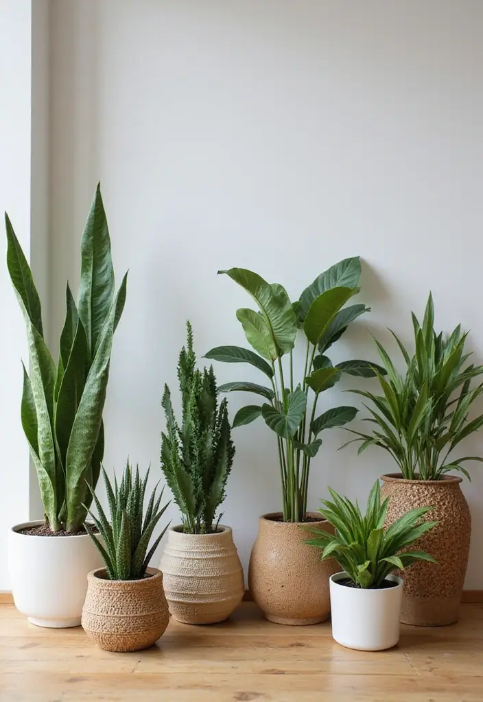 30 Green Living Room Decor Ideas for a Fresh Look - 28. Air-Purifying Plants 1
