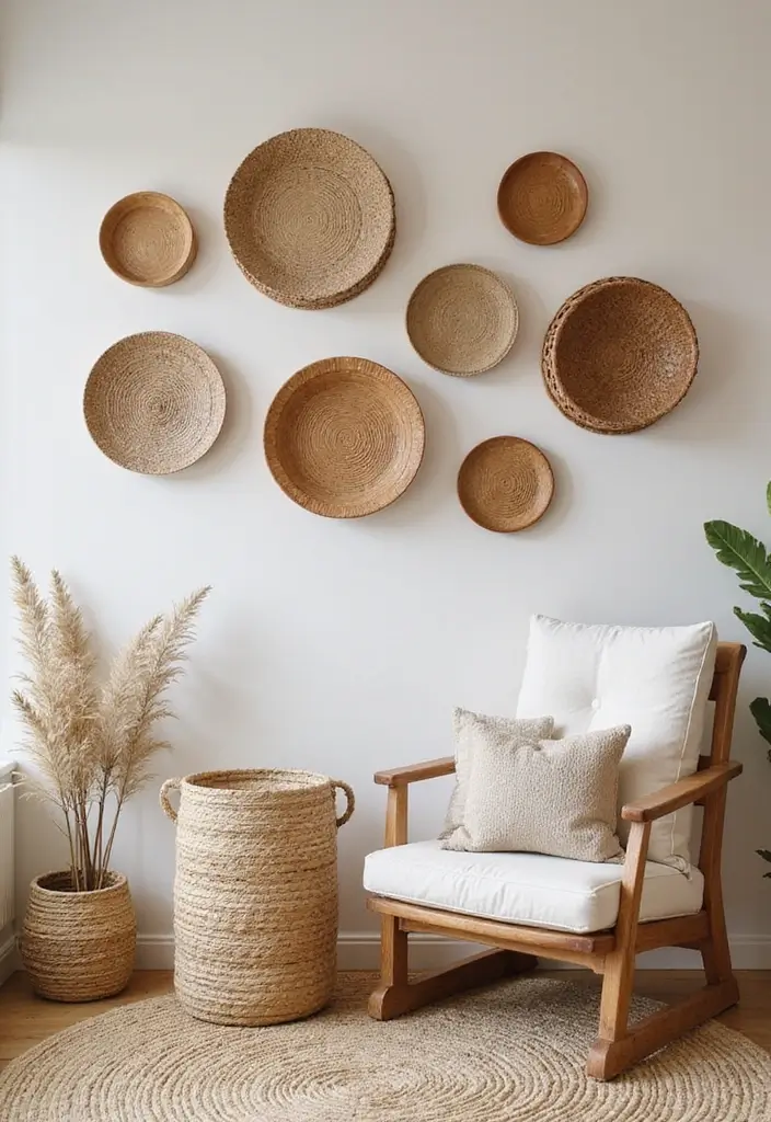 30 Green Living Room Decor Ideas for a Fresh Look - 9. Natural Wall Decor 1