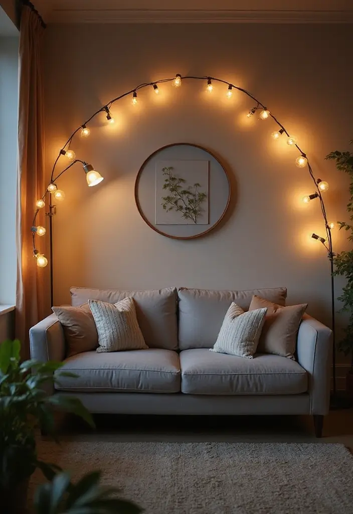 30 Grey Couch Living Room Decor Ideas - 20. Soft Lighting Fixtures 1