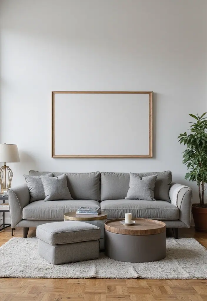 30 Grey Couch Living Room Decor Ideas - 9. Multi-Functional Furniture 1