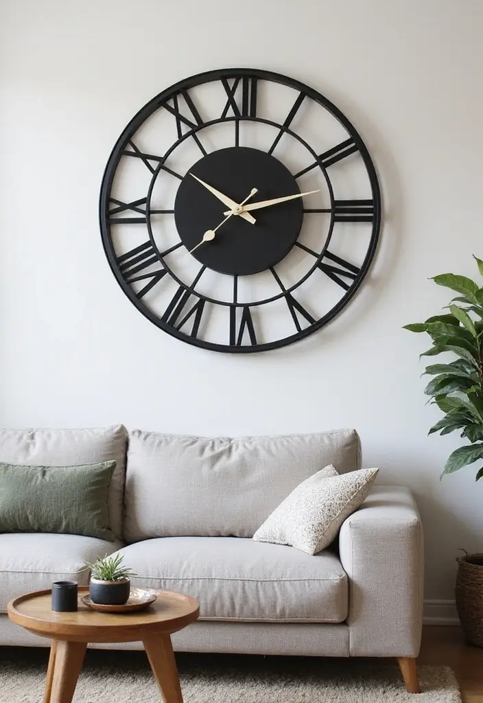 30 Indian Living Room Decor Ideas for Vibrant Homes - 16. Statement Clocks 1