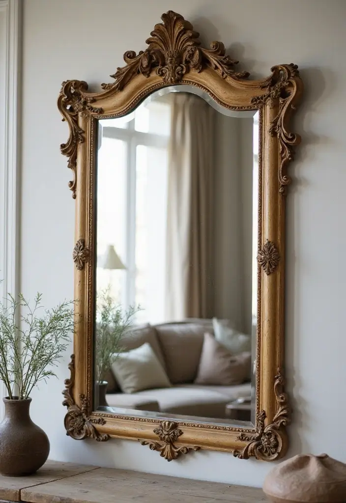 30 Indian Living Room Decor Ideas for Vibrant Homes - 19. Decorative Mirrors 1