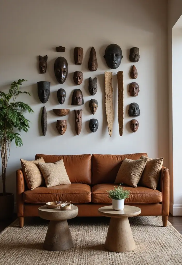 30 Indian Living Room Decor Ideas for Vibrant Homes - 24. Cultural Artifacts 1