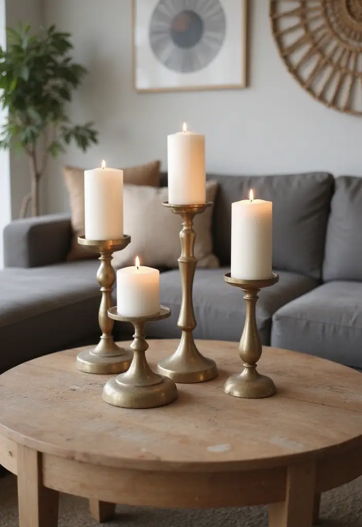 30 Indian Living Room Decor Ideas for Vibrant Homes - 26. Unique Candle Holders 1