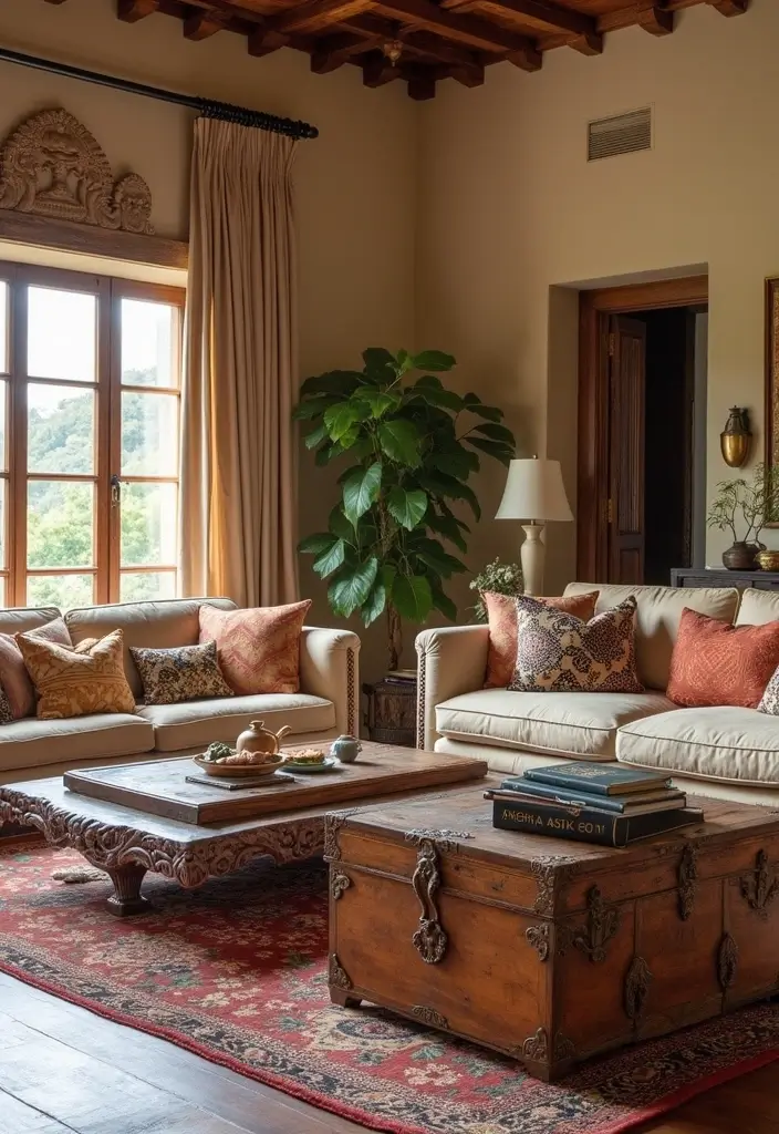 30 Indian Living Room Decor Ideas for Vibrant Homes - 3. Traditional Furniture Pieces 1