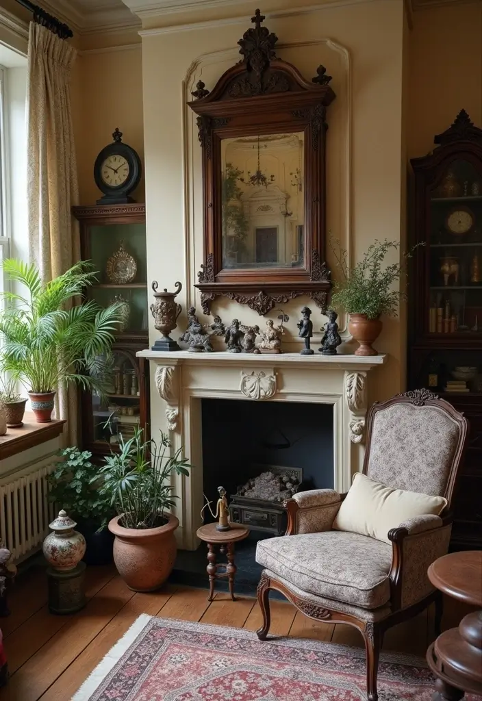 30 Indian Living Room Decor Ideas for Vibrant Homes - 8. Antique Decor Elements 1