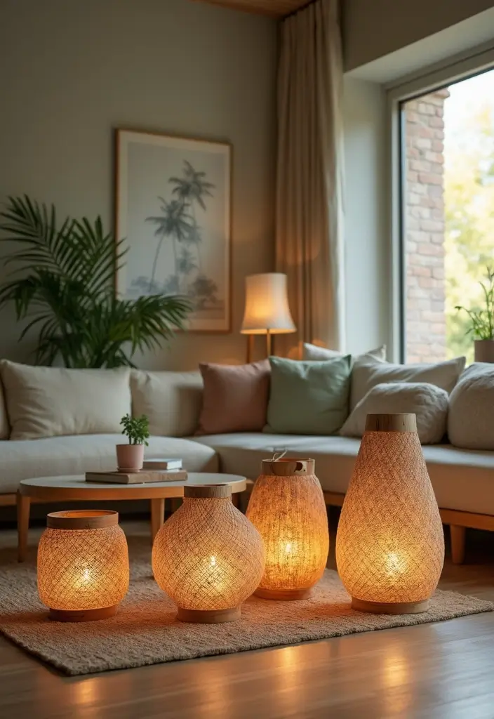 30 Lantern Living Room Decor Ideas - 28. Eco-friendly Lantern Options 1