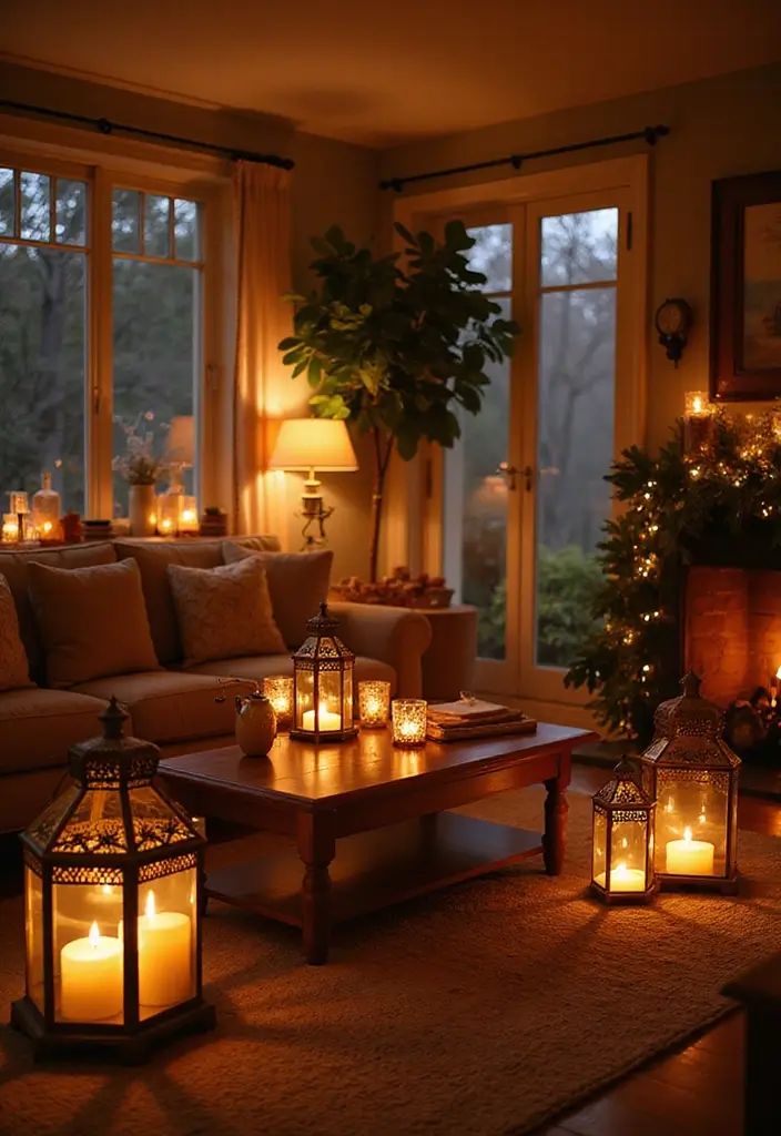 30 Lantern Living Room Decor Ideas - 30. Lanterns for Special Occasions 1