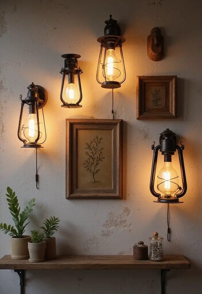 30 Lantern Living Room Decor Ideas - 4. Lanterns as Wall Decor 1