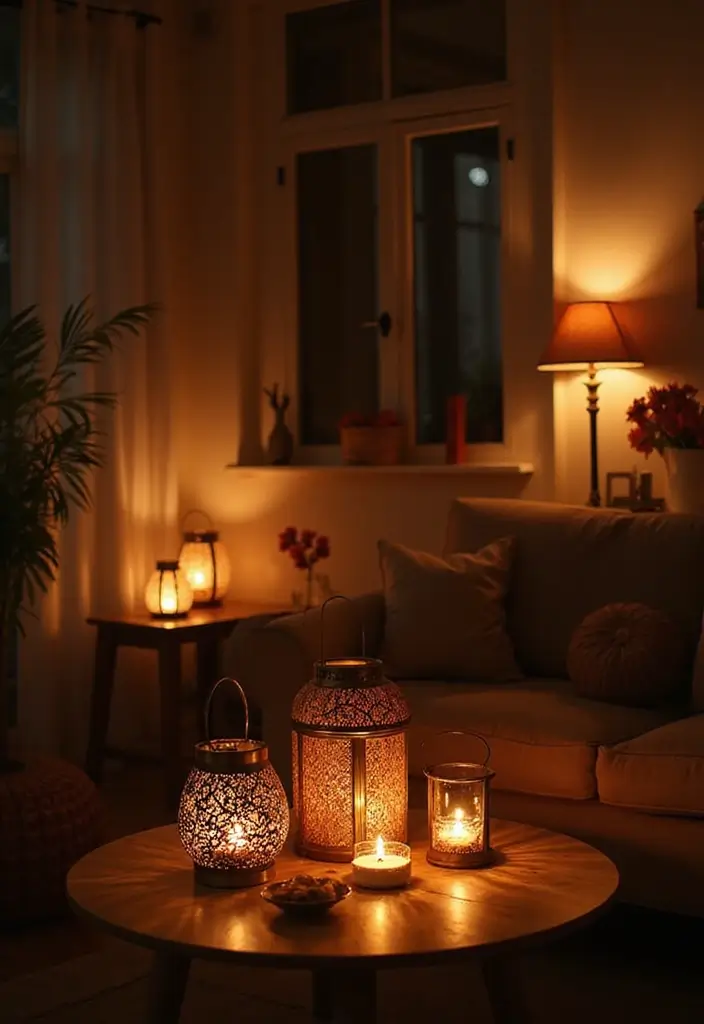 30 Lantern Living Room Decor Ideas - 8. Lanterns for Cozy Lighting 1