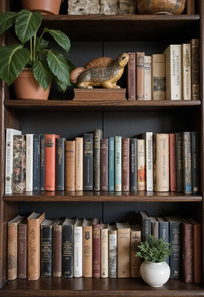 30 Living Room Bookshelf Decor Ideas - 13. Personal Book Collection 1
