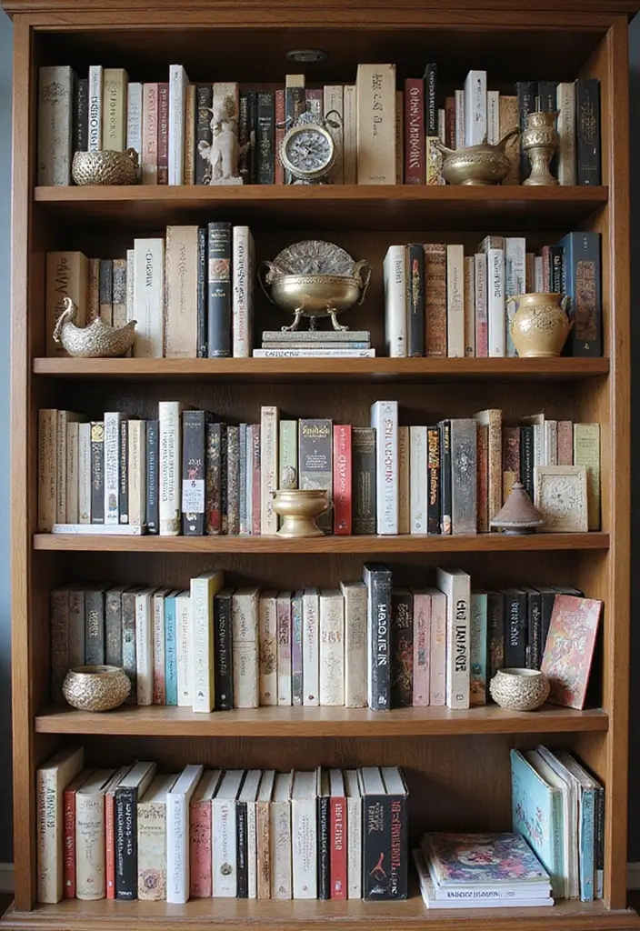 30 Living Room Bookshelf Decor Ideas - 27. Curated Book Collections 1