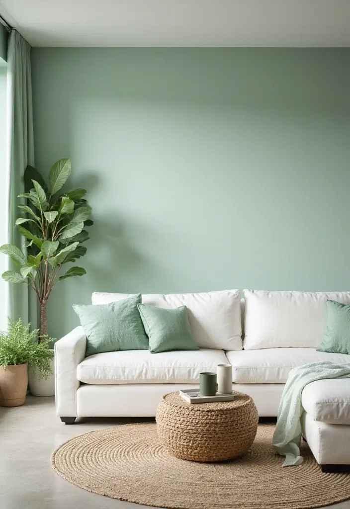 30 Living Room Color Decor Ideas - 26. Soft Sea Green 1