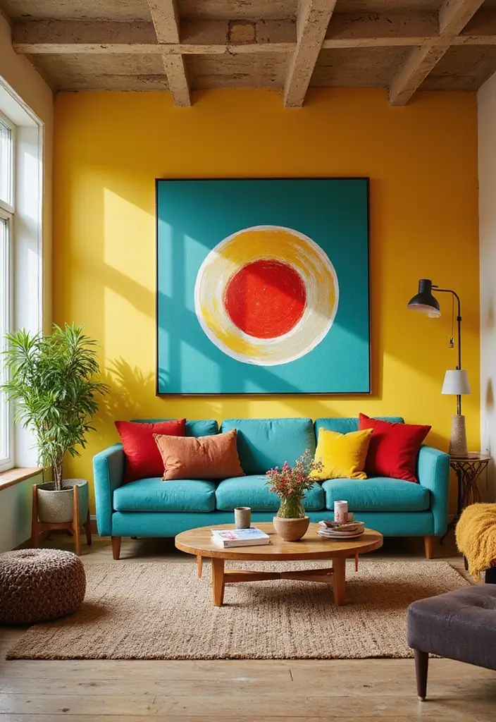 30 Living Room Color Decor Ideas - 7. Fun and Funky Color Blocks 1