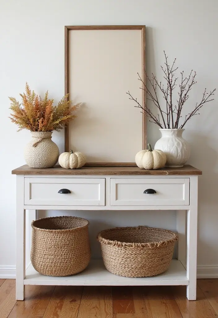 30 Living Room Console Table Decor Ideas - 25. Create a Themed Display 1