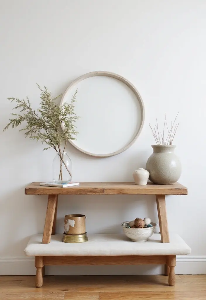 30 Living Room Console Table Decor Ideas - 27. Playful Layers 1