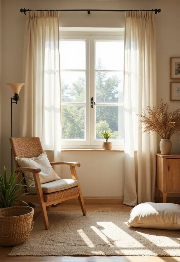 30 Living Room Curtain Ideas for Every Style - 1. Organic Cotton Charm 1