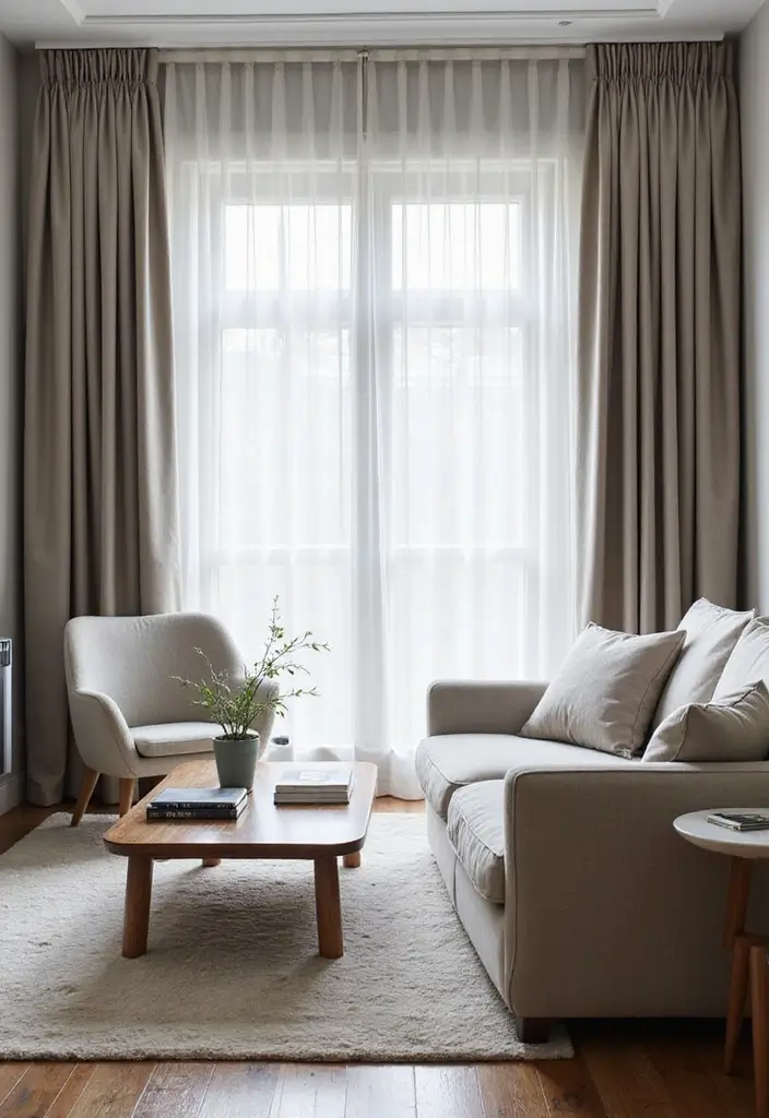 30 Living Room Curtain Ideas for Every Style - 10. Velcro-Pull Curtains 1