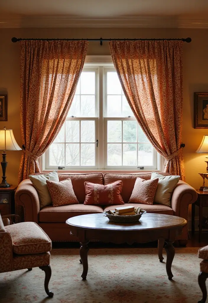 30 Living Room Curtain Ideas for Every Style - 14. Quilted Panels for Warmth 1