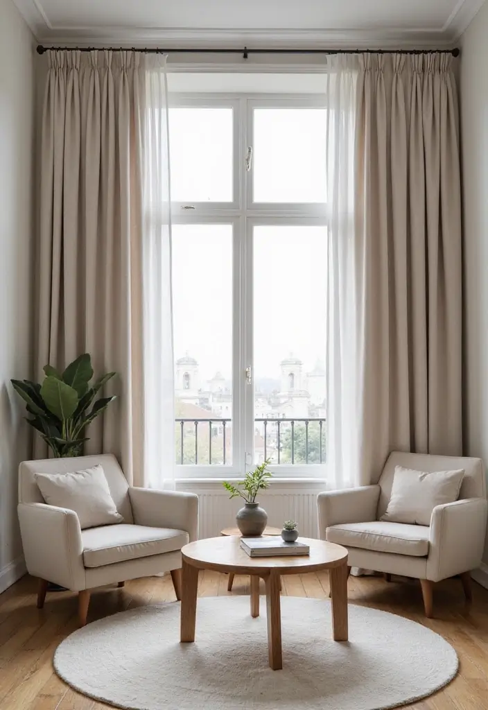 30 Living Room Curtain Ideas for Every Style - 19. Minimalist Chenille 1