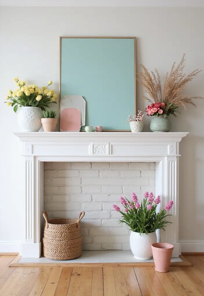 30 Living Room Mantle Decor Ideas: Rustic Farmhouse Style - 3. Seasonal Decor Swaps 1