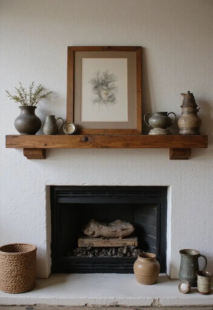 30 Living Room Mantle Decor Ideas: Rustic Farmhouse Style - 30. Personal Mementos 1