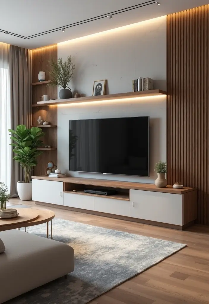 30 Living Room TV Stand Decor Ideas - 25. Tech-Savvy Decor 1
