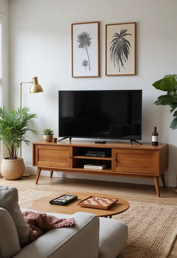 30 Living Room TV Stand Decor Ideas - 28. Interactive Decor 1