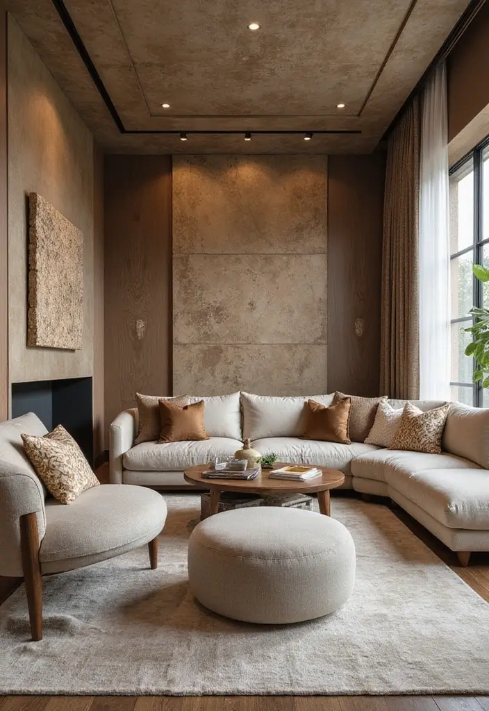 30 Luxury Living Room Decor Ideas for Elegant Homes - 27. Textured Wall Finishes 1