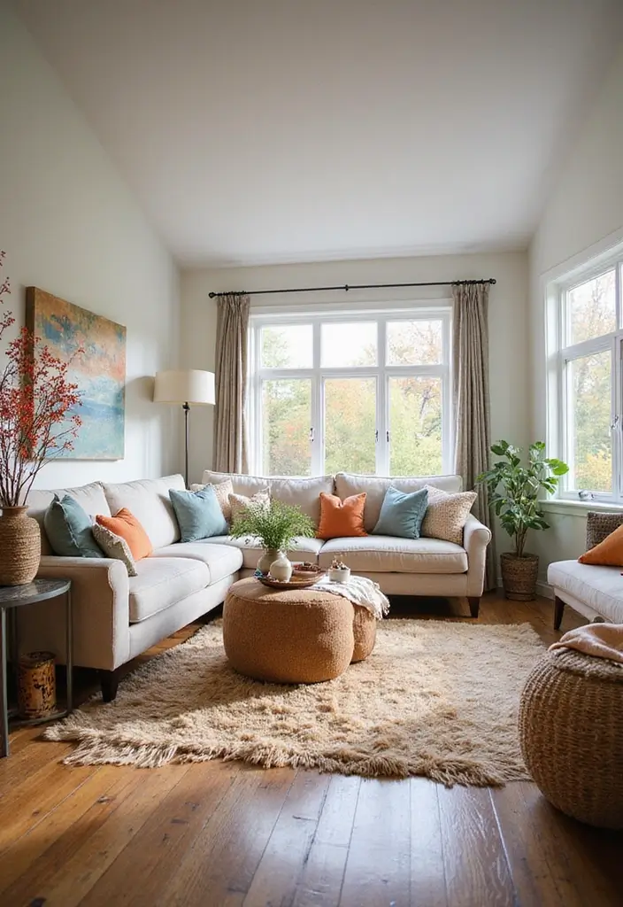 30 Mid Century Modern Living Room Decor Ideas - 23. Seasonal Decor Changes 1