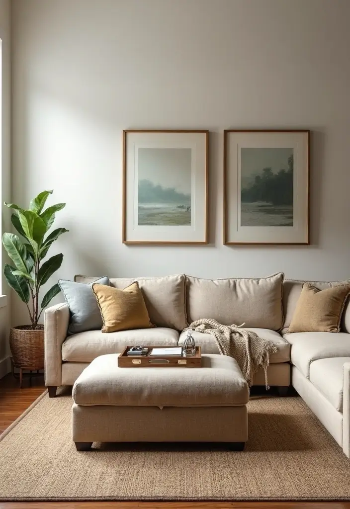 30 Mid Century Modern Living Room Decor Ideas - 25. Multi-Purpose Furniture 1