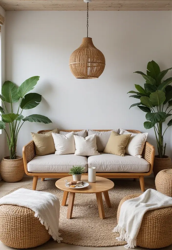 30 Mid Century Modern Living Room Decor Ideas - 28. Outdoor-Inspired Decor 1