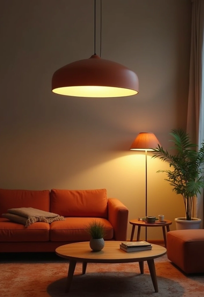 30 Mid Century Modern Living Room Decor Ideas - 3. Retro Lighting Fixtures 1
