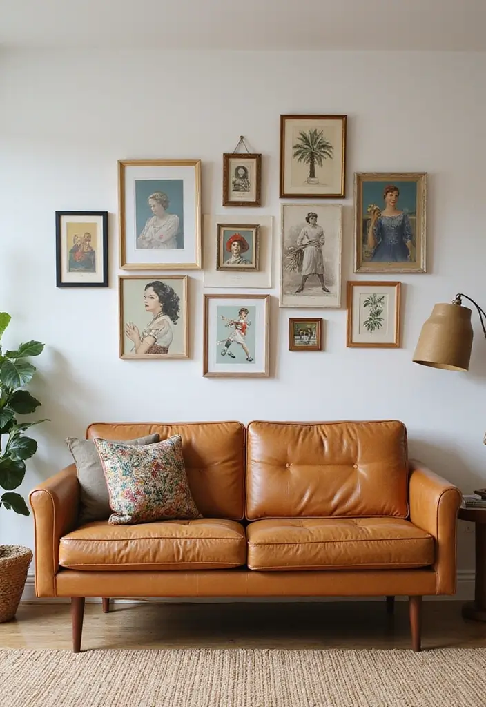 30 Mid Century Modern Living Room Decor Ideas - 6. Vintage Artwork 1