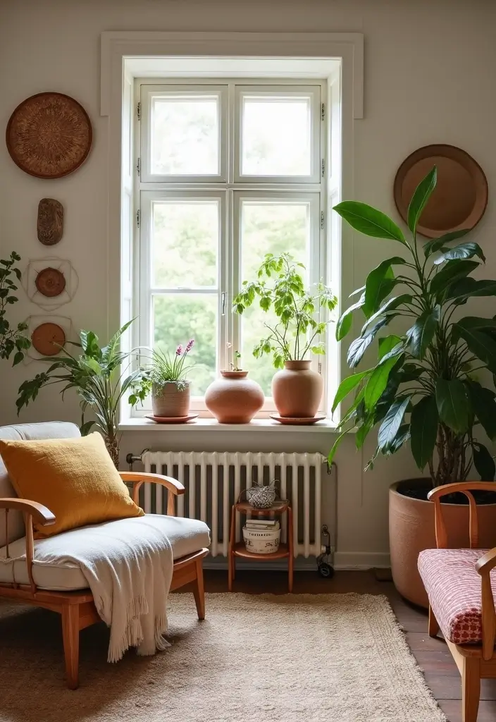 30 Natural Living Room Decor Ideas: Embrace Sustainable Bohemian Style - 10. Handmade Pottery 1