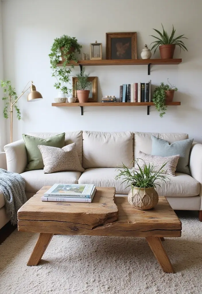 30 Natural Living Room Decor Ideas: Embrace Sustainable Bohemian Style - 2. Reclaimed Wood Furniture 1