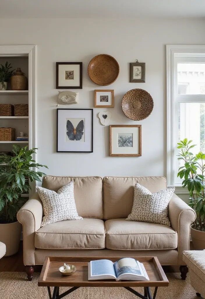 30 Natural Living Room Decor Ideas: Embrace Sustainable Bohemian Style - 23. Upcycled Decor Items 1