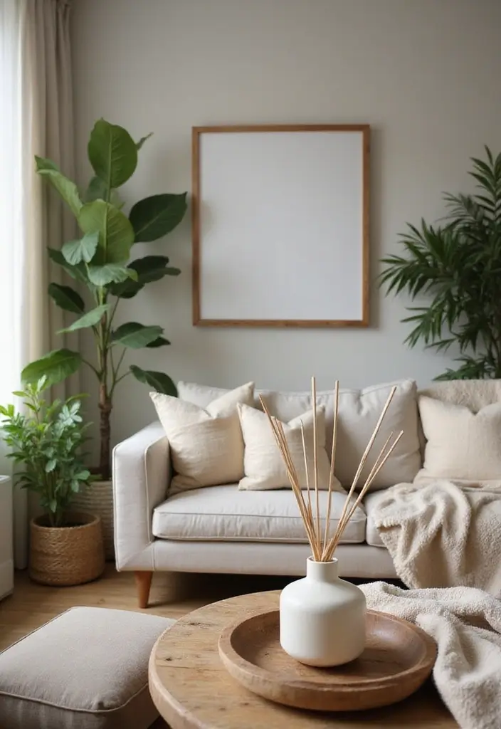 30 Natural Living Room Decor Ideas: Embrace Sustainable Bohemian Style - 25. Natural Fragrance Diffusers 1