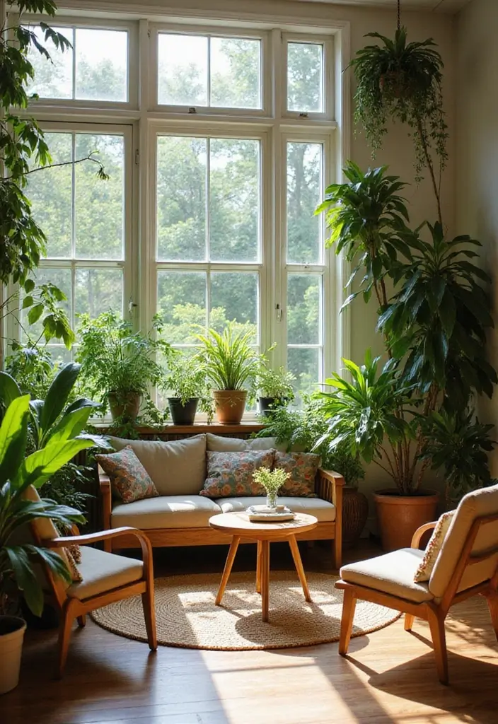 30 Natural Living Room Decor Ideas: Embrace Sustainable Bohemian Style - 3. Biophilic Design Elements 1
