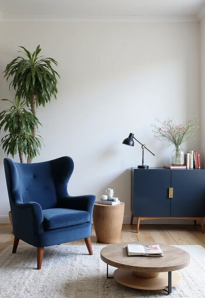 30 Navy Blue Living Room Decor Ideas - 7. Navy Blue Furniture 1