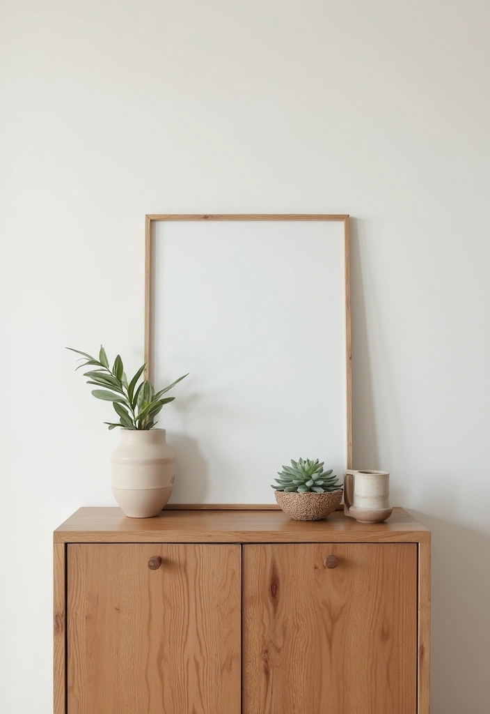 30 Rustic Living Room Cabinet Decor Ideas to Elevate Your Space - 11. Minimalist Rustic Style 1