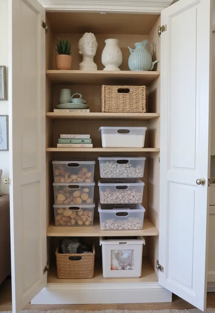 30 Rustic Living Room Cabinet Decor Ideas to Elevate Your Space - 29. Creative Use of Space 1